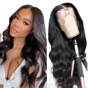 Elegant Black Wavy Lace Wig